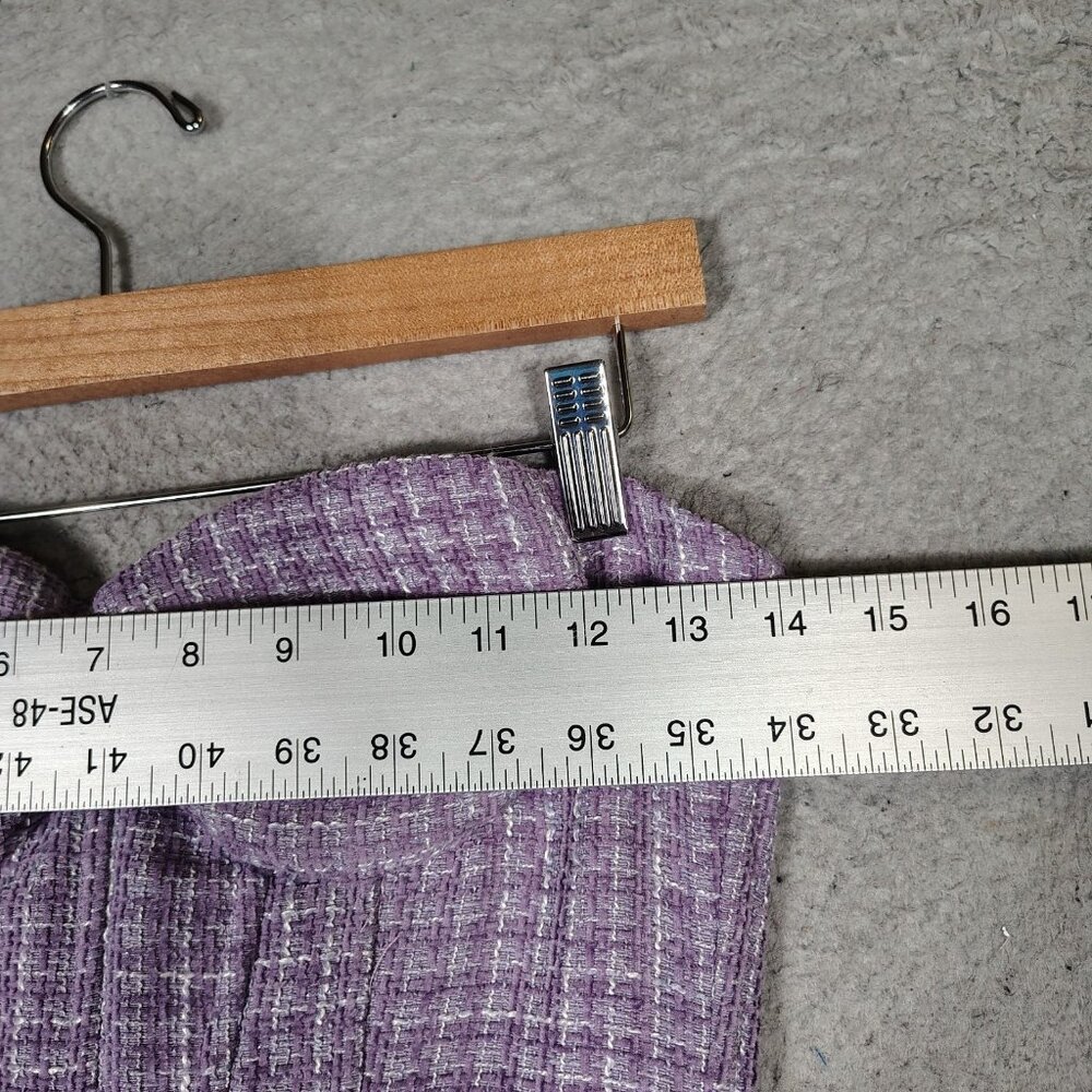 Aqua Mini Dress Women's Small Purple Wool Blend Tweed Bustier Strapless Preppy - Picture 7 of 13